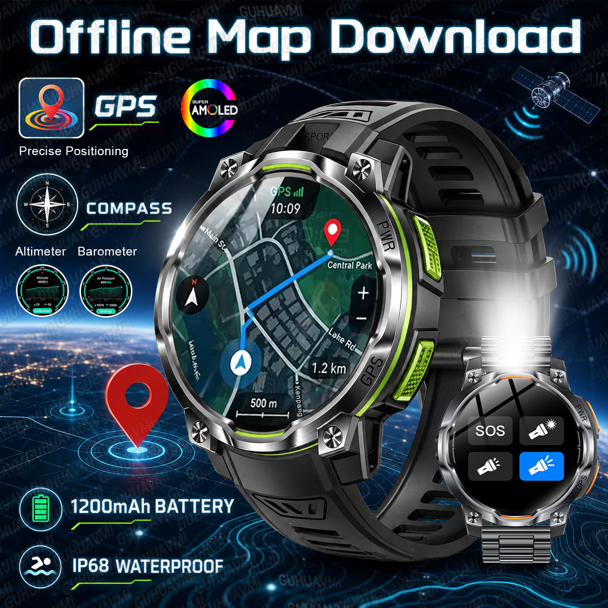 2026년형 신형 군용 GPS 스마트워치, 1200mA - Compass Lensatic 리뷰 및 가격